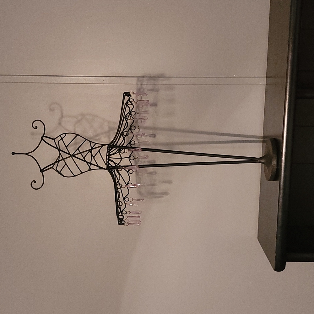 Tall Metal Ballet Dress Decor Jewelry Holder